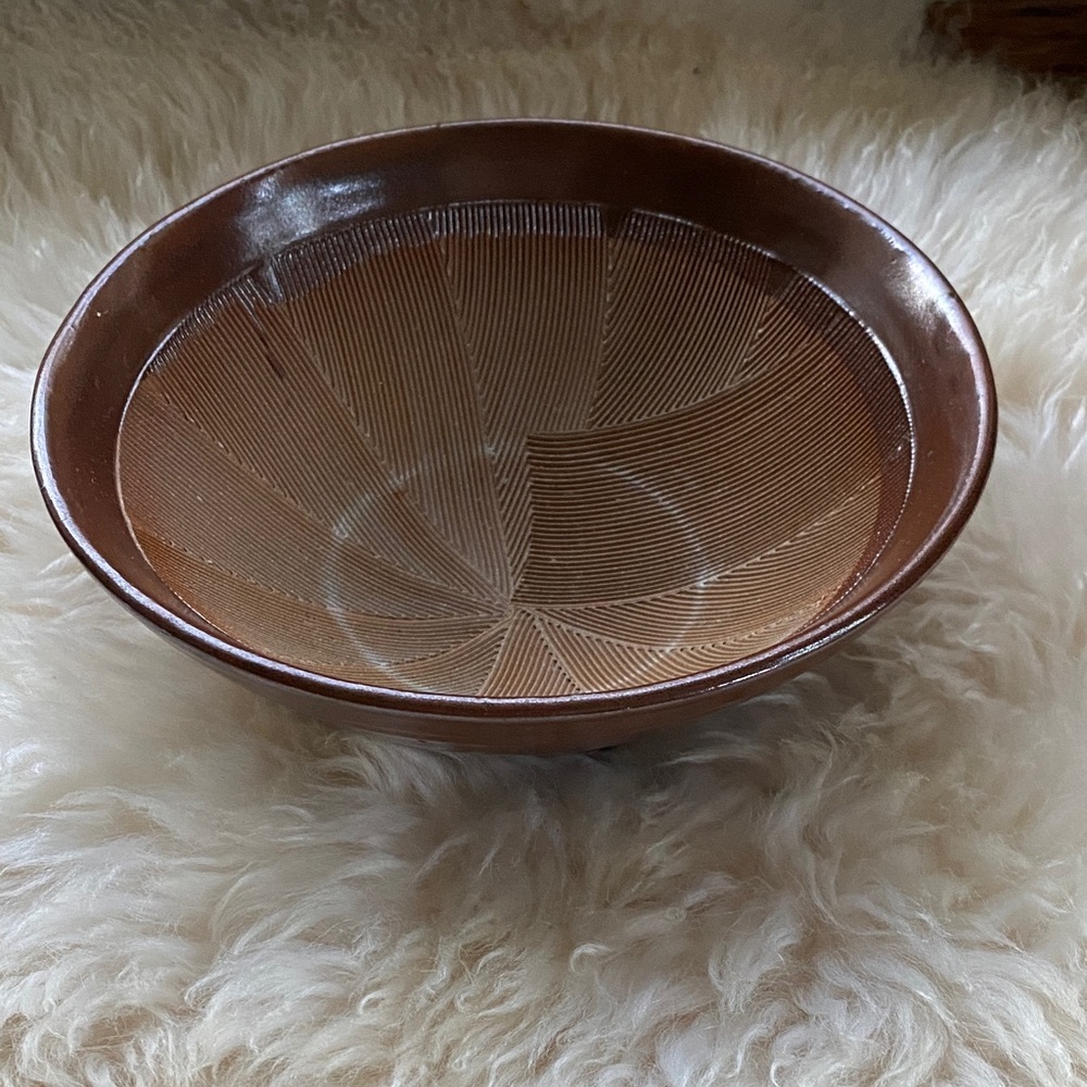 Brown Textured Ceramic Bowl